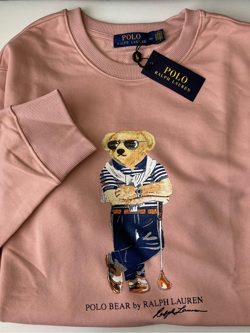 Polo Bear Ralph Lauren Sweatshirt Cotton Long Sleeve 2XL Men’s Crewneck New